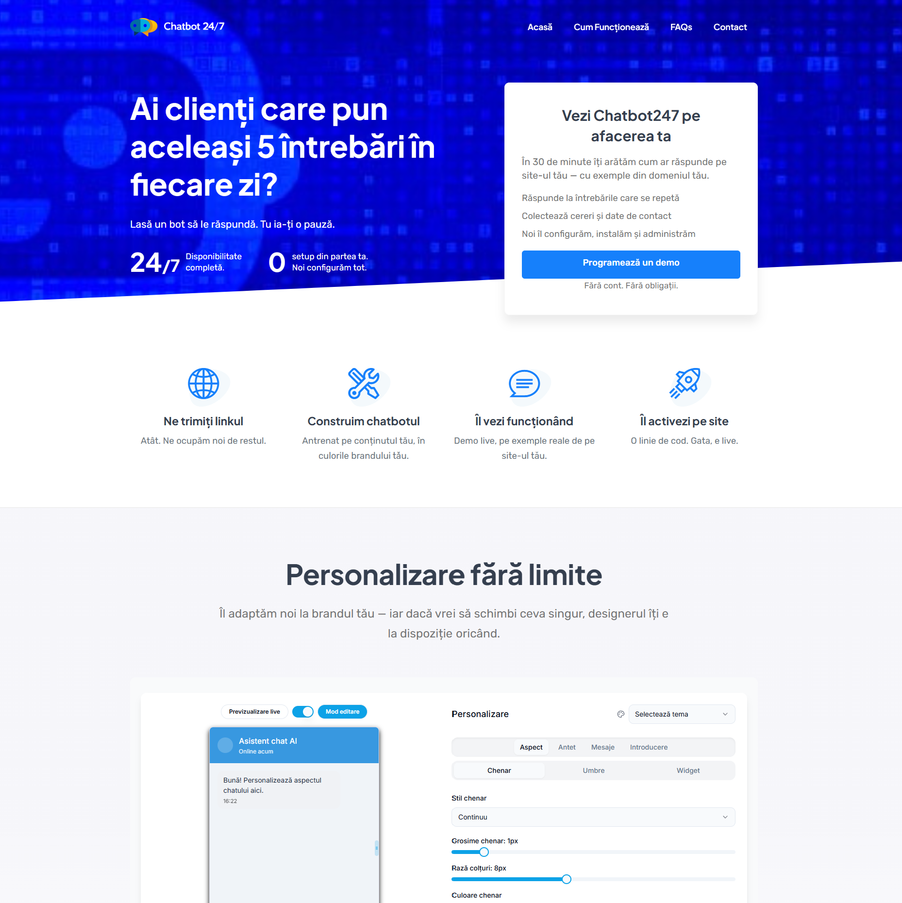 Chatbot247 pe site